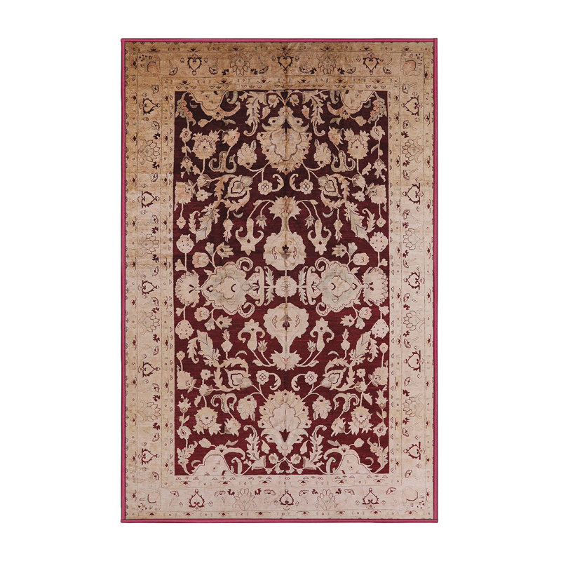 Tapis beige / rouge Castanon, Rectangle 2 pi x 3 pi