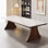 Table de salle à manger simple en bois massif et en pierre frittée