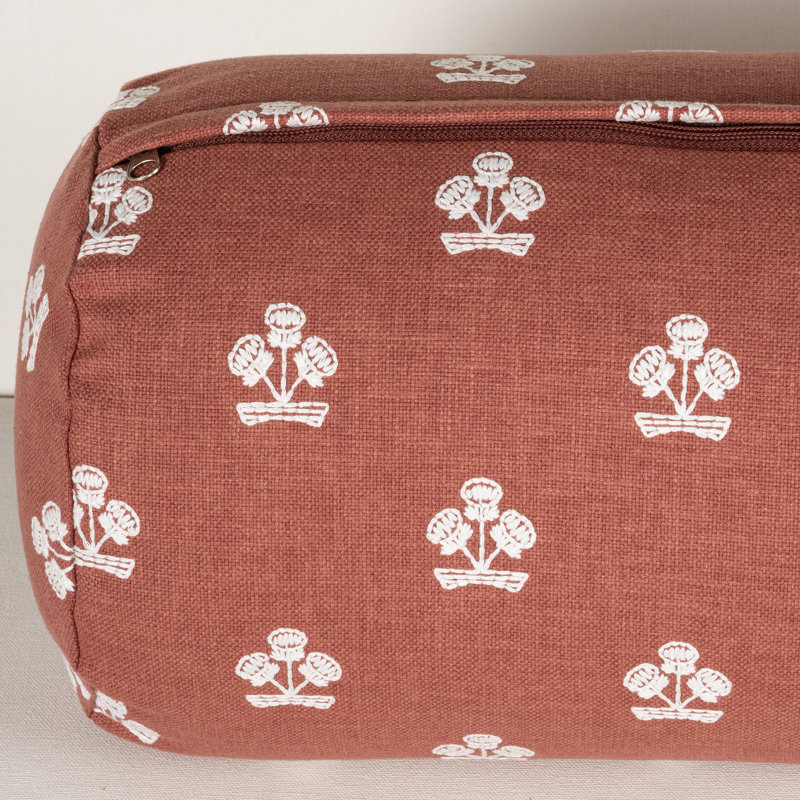 Housse et insert de coussin Hamachi, Cinnabar Red Floral, Traversin H 8 po x l 21 po, Polyester