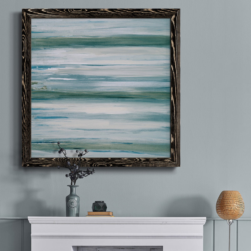 " Misty Lake " Painting Print, Espresso, 34.5" H x 34.5" W x 1" D