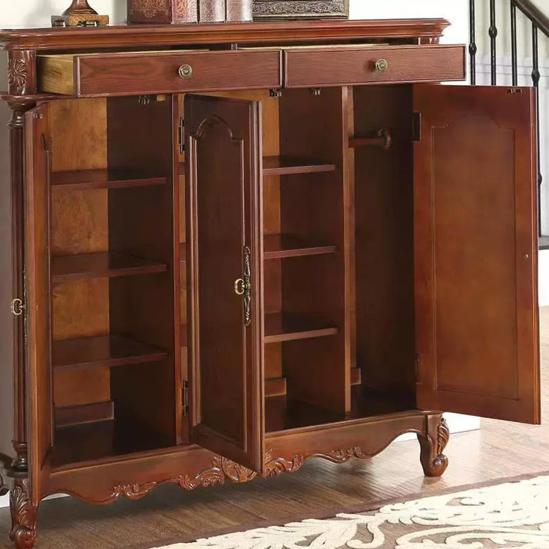 Cherry Solid Wood Shoe Storage Bench