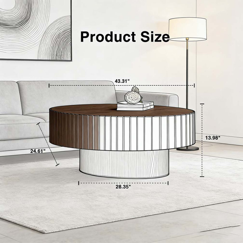 Oval Coffee Table, Black