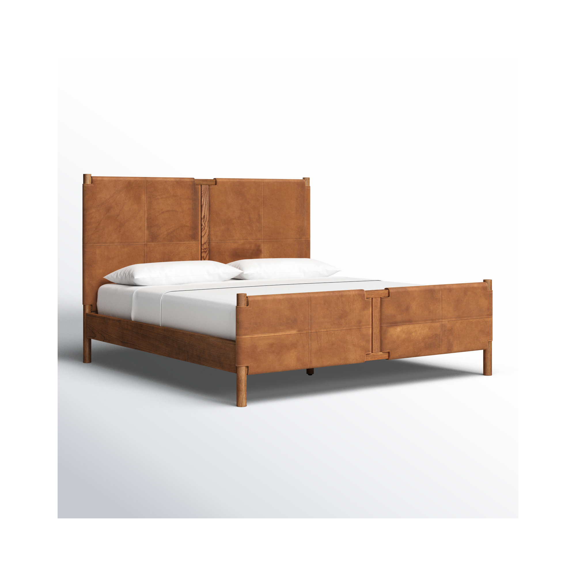 Sunita Leather Bed, Heirloom Sienna, Queen