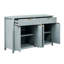 Buffet moderne de 55,1 po avec 2 tiroirs et 4 portes, tablettes ajustables, poignées en aluminium, panneau de fibres à densité moyenne peint, rangement scandinave pour la salle à manger et le salon-902716232