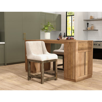 Structure et base en bois, tabouret de bar rembourré