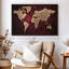 «Maroon World Map Wall Art»-1404668424