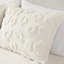 Housse de couette en chenille double / grand - motif animal texturé, 2 taies décoratives, tissu blanc sur le thème, coussin