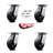 6 Inch Rubber on Steel Caster Set with Ball Bearings and Swivel Locks SCC