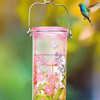 Hummingbird Feeder for Outdoor Hanging - Charming Patterned Bird Feeder with 6 Feeding Ports, Ideal Gift Choice, Pink -  Arlmont & Co., EA182EB194CC4C45A1618736B7937DC6