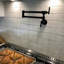 Robinet de cuisine à 2 poignées avec bras rétractable, robinet de cuisine mural, noir mat