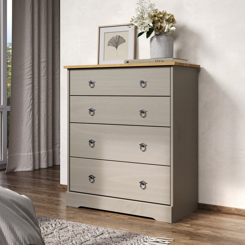 Solid Wood 4 - Drawer Rectangle Accent Chest