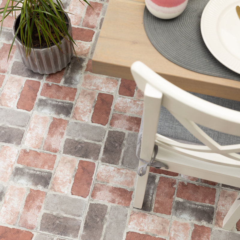 Harvard Brick Red 30.48 x 30.48cm Self-adhesive Vinyl Floor Tiles Pack 10 (0.93sqm)