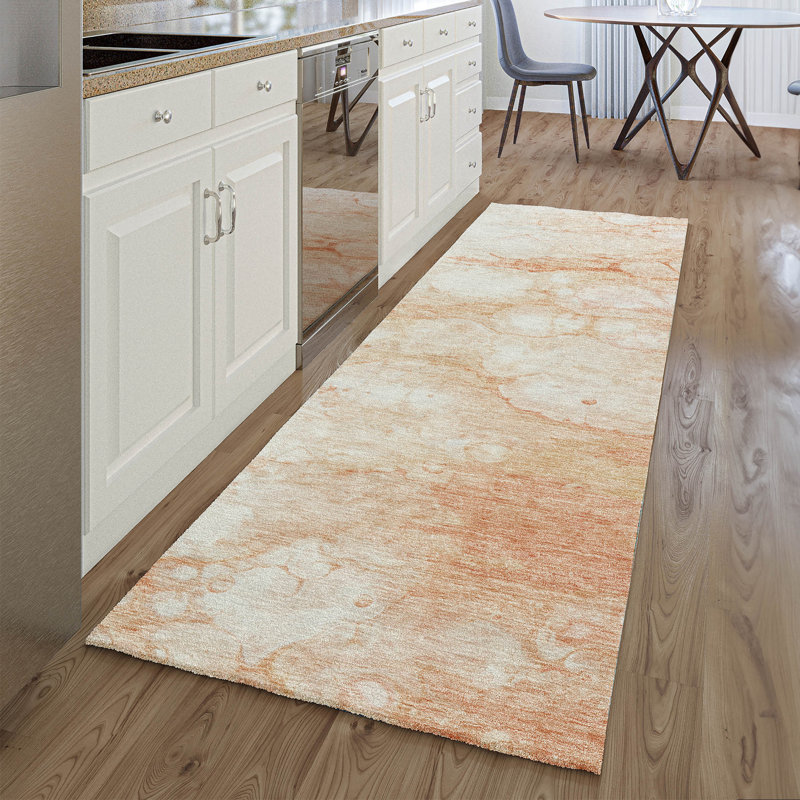 Premium Machine Washable Prisco Coral Rug, Runner 2'3" x 7'6"