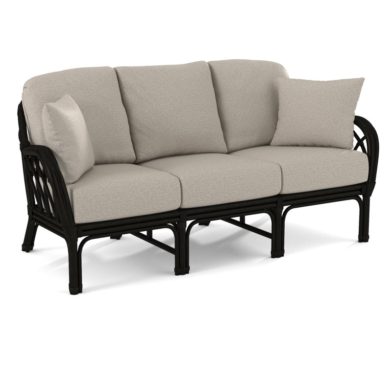 Edgewater Sofa, Beige Performance Fabric; 0851-73, Antique Black