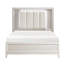 Grand lit moderne, blanc antique avec coussin de tête de lit à DEL pour la finition