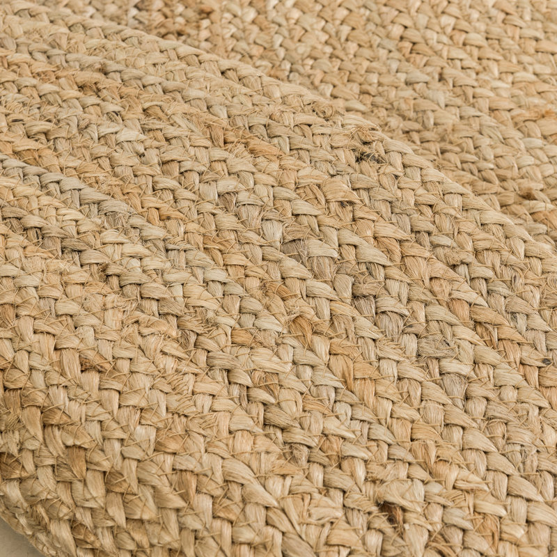 Tapis en jute tressé à la main Kayleigh, blanc cassé / naturel, Rond 7 pi