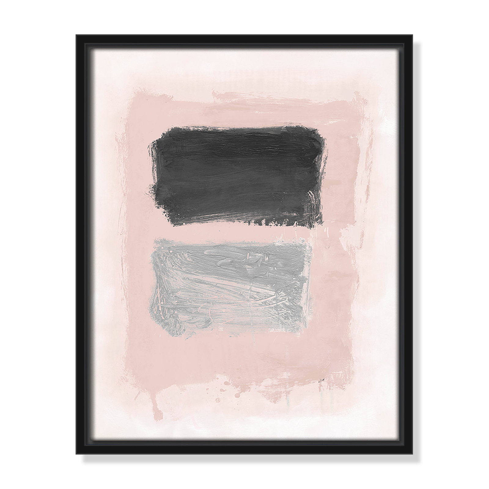 Gabor "Pink, Black and Silver Shimmer I" Print, 15.5" H x 12.5" W  x 2" D, Black