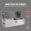 Coffre à outils robuste en aluminium pour benne de camion, 99 x 33 x 25 cm, en tôle larmée, avec poignée latérale et serrure à clé. Coffret de rangement pour camionnette, benne de camion, VR, remorque, argent.