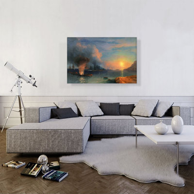 The Battle Of Bomarsund by Ivan Aivazovsky - Wrapped Canvas Painting