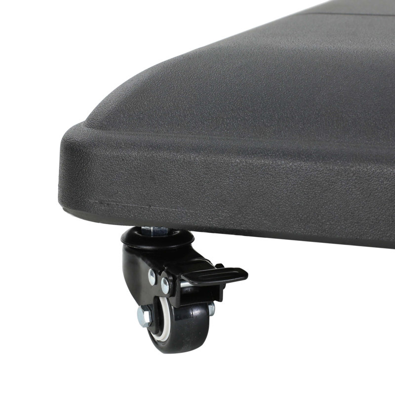 Square Concrete Umbrella Base – 85 Lbs Heavy-Duty Patio Umbrella Stand With Lockable Wheels & Iron Holder, Fits 11Ft Umbrellas, For Garden, Pool, Deck, Black