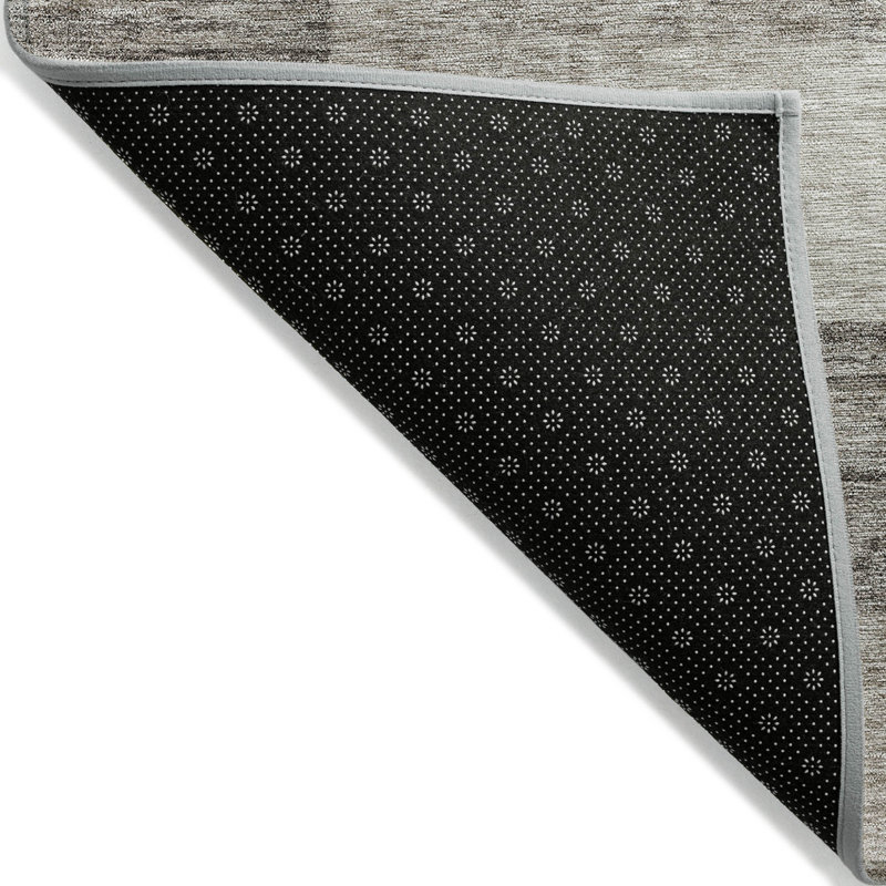 Tapis extérieur lavable à motif géométrique beige et gris 5 pi x 8 pi