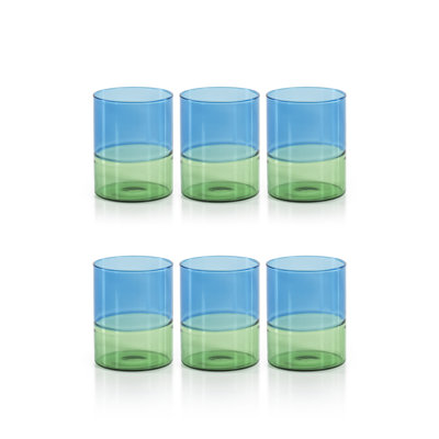 Renell Two-Toned Tumbler Glasses, Set of 6