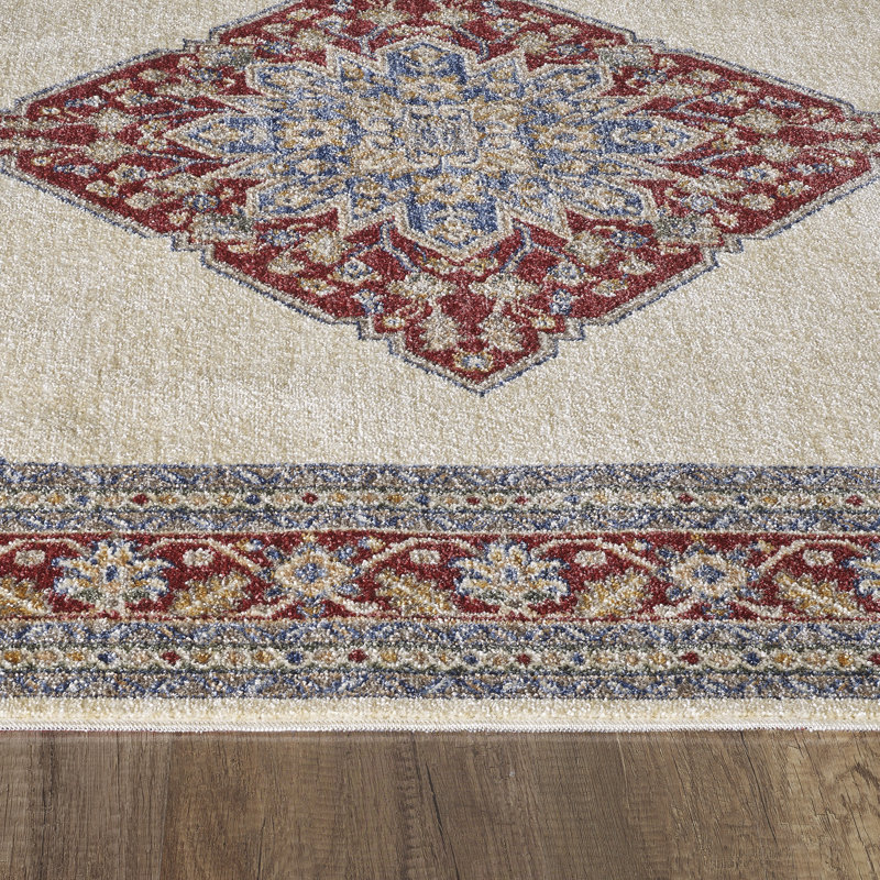 Tapis oriental rouge / beige Dovidio, Rectangle de 8 pi x 10 pi