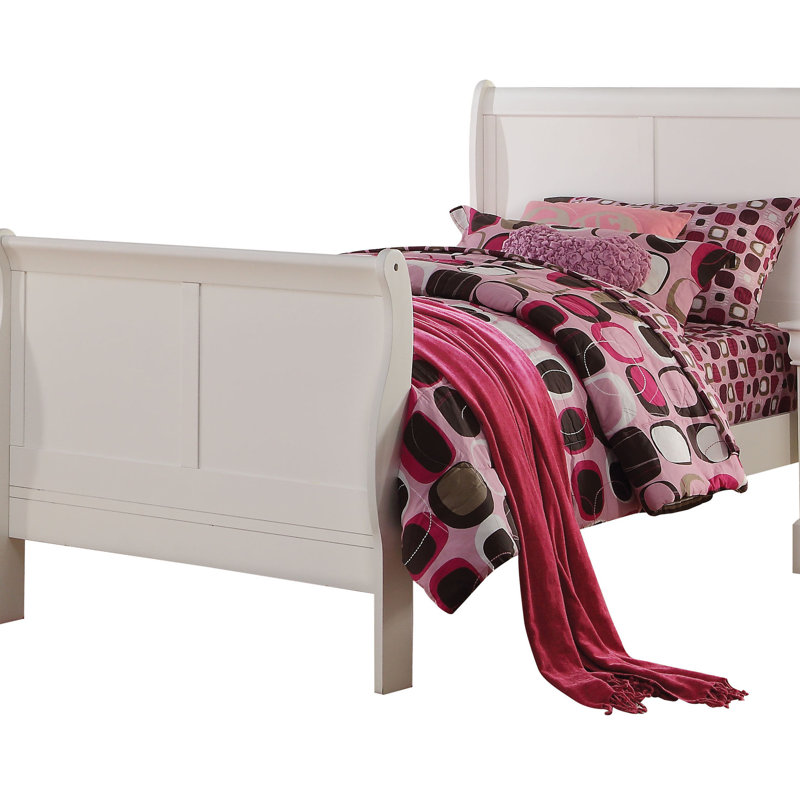 Lit blanc classique avec structure et bois massif, rangement supplémentaire pour matelas, cadre, Lit simple