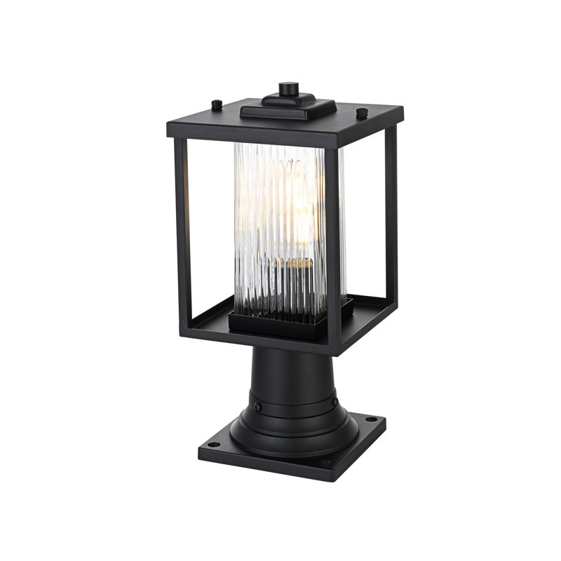 Lampadaire d'extérieur noir Ohler 7 pouces