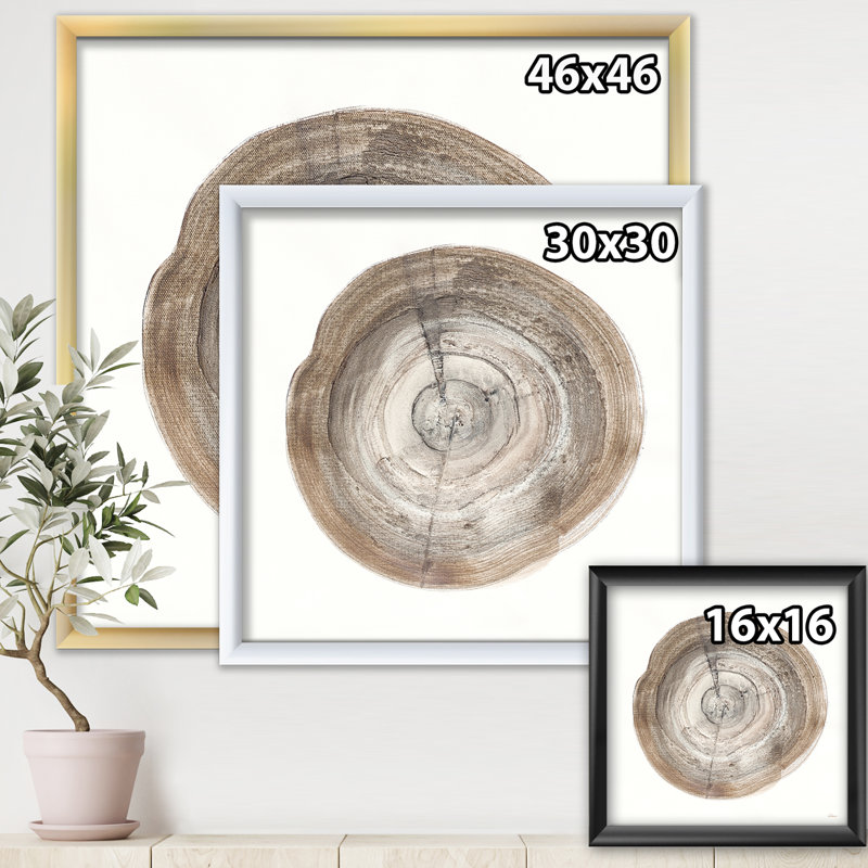«Circle Natural Elements I», reproduction sur toile encadrée, H 16 po x l 16 po x P 1 po, Cadre blanc