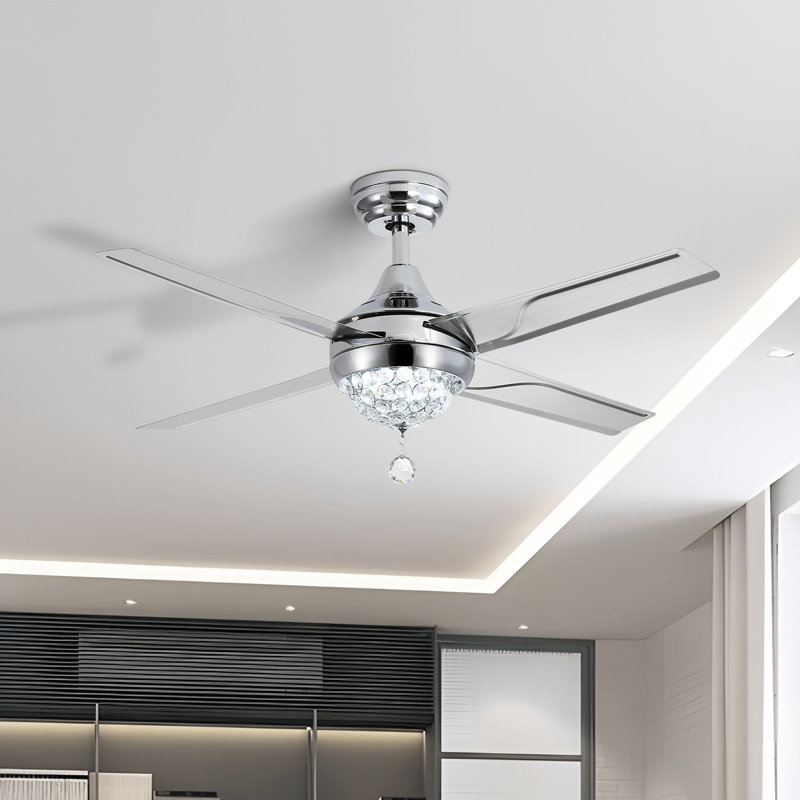 Ventilateur de plafond à DEL à 4 pales 48 "avec télécommande et ensemble d'éclairage Cristofaro