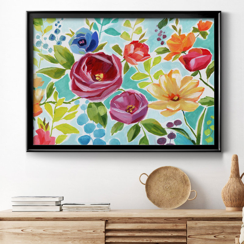 Modern Garden IV - peinture encadrée, H 30,5 po x l 42,5 po x P 1,5 po, Toile avec cadre noir, Pas de tapis