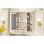 Armoire de salle de bain murale - Grand miroir d'intimité dissimulé avec rangement de couleur crème de luxe beige-733836567