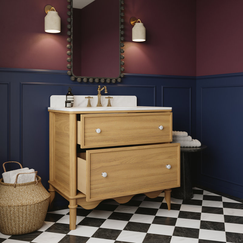 Meuble-lavabo Juliette, Chêne naturel rehaussé, 24"