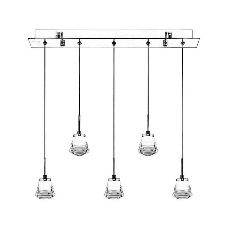Luminaire suspendu 5 lumières à DEL pour îlot de cuisine