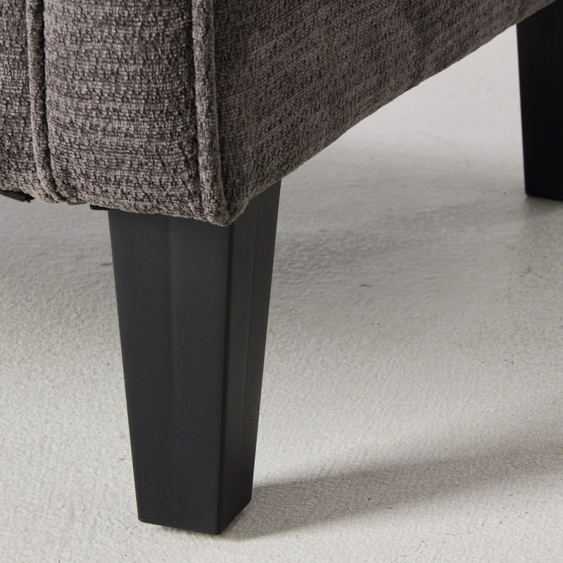 Arnbert Mid-Century Armchair, Modern Chenille Armchair for Living Room,Single Armchair for Bedroom, Gray