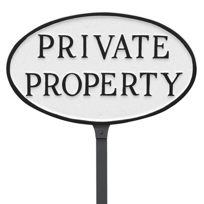 Private Property Sign with Lawn Stake
