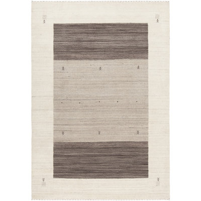 Roxanne Hand-Knotted Wool Cream/Brown Area Rug