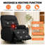Fauteuil inclinable électrique KORSER, fauteuil élévateur électrique avec massage par vibration chauffé, porte-gobelets, poches latérales-124085158