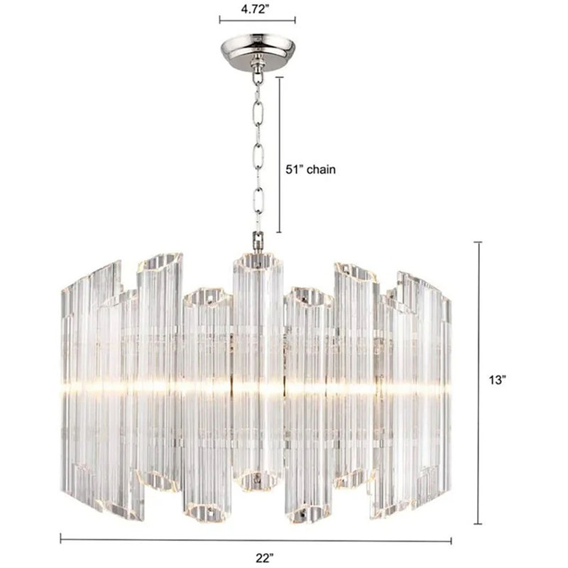 Lustre cylindrique en cascade en cristal à 4 lumières Harli-Jak