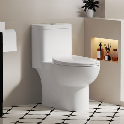 Toilette allongée une pièce avec siège compact 17 po ADA Comfort