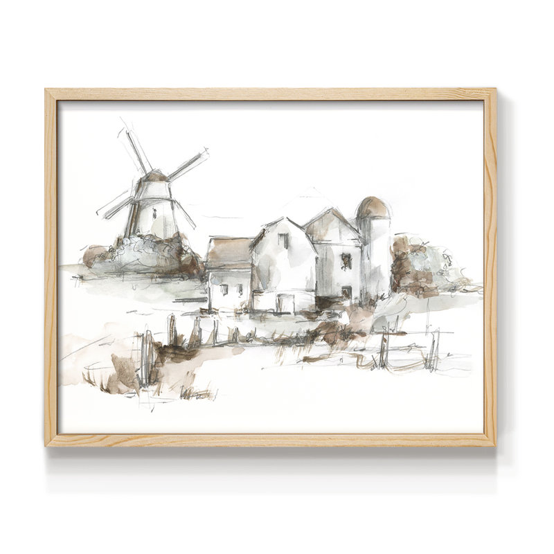 Old Mill Farm II -Framed Print - Restickable, Naturel, H 8 po x l 10 po