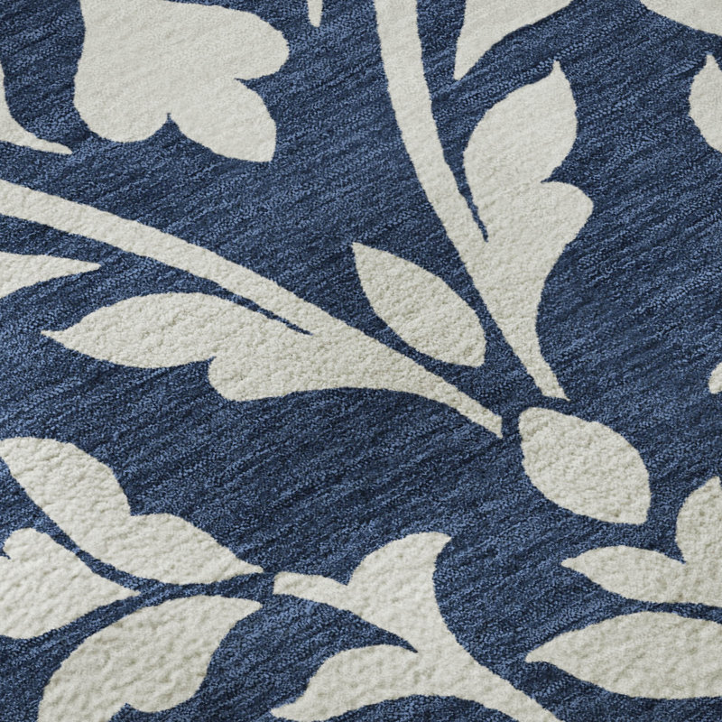 Premium Machine Washable Prisco Navy Rug, Rectangle 5' x 7'6"
