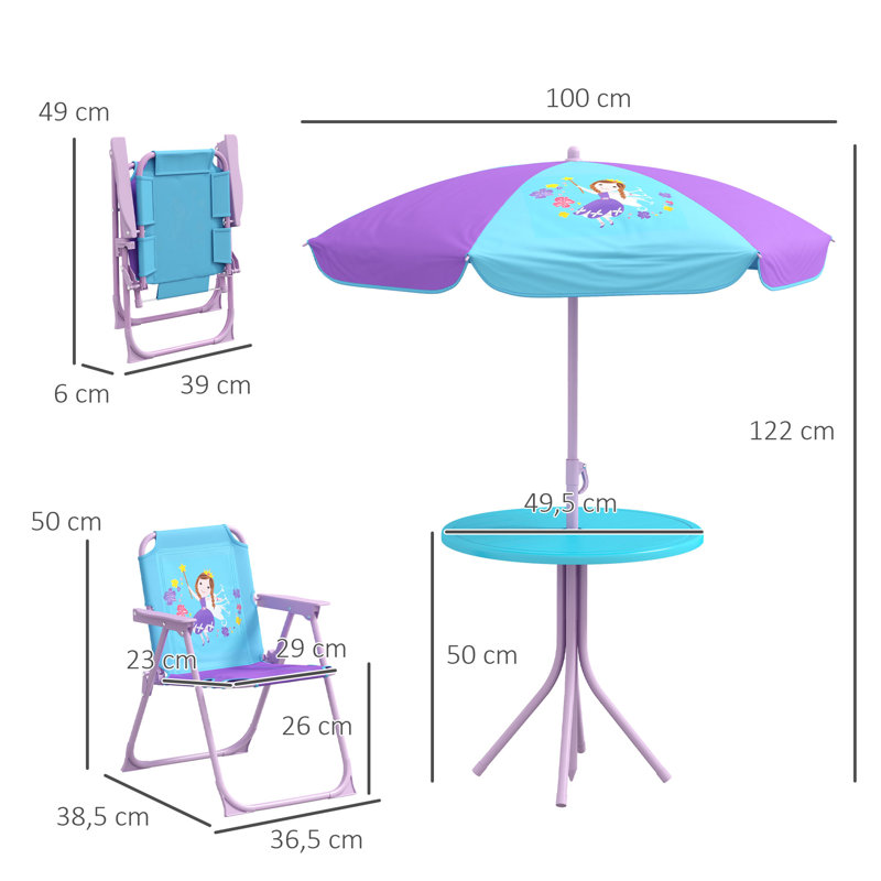 Bergenfield Kids 4 Piece Round and Chair Set