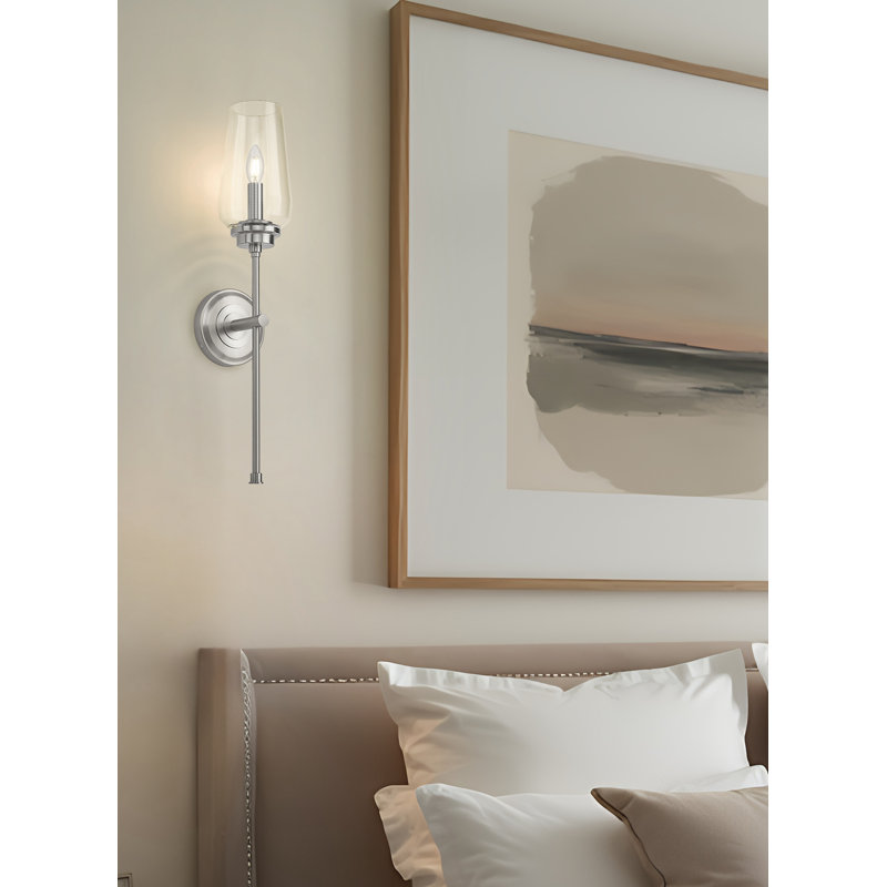 26.25 inch Brushed Nickel 1 Light Wall Sconce, Brushed Nickel