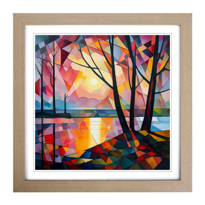Sunrise Cubism No.1 - Framed Print
