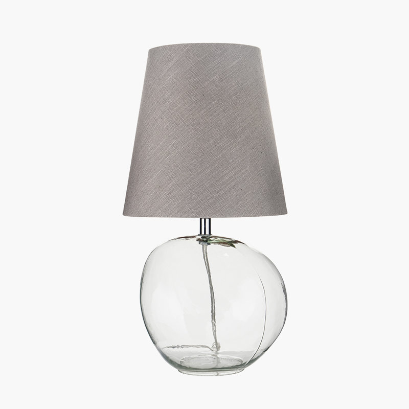 Mila Glass Table Lamp, Grey