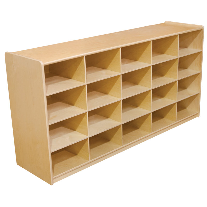 20 Compartment Manufactured Wood Cubby, Without