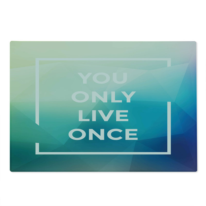 Ambesonne YOLO Cutting Board Large Size Typographic Message Design Multicolor