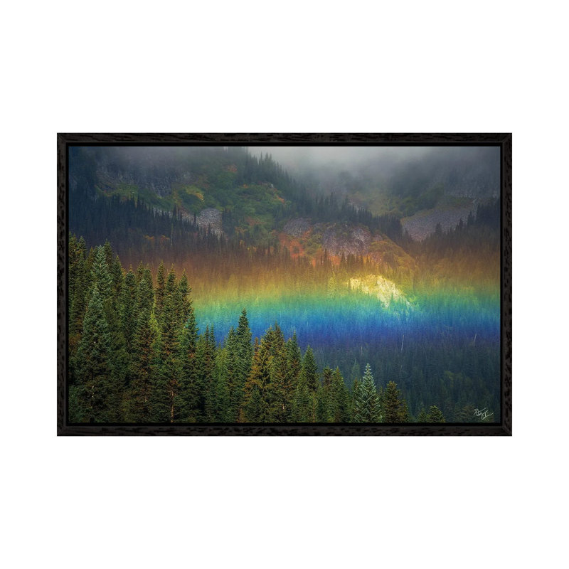 Rainier Rainbow by Peter Coskun - Floater Frame Gallery-Wrapped Canvas Giclée on Canvas, Black Framed Canvas